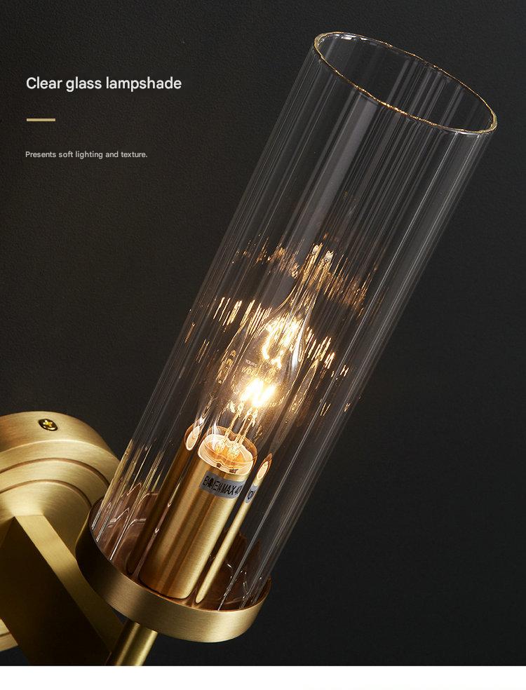 Modern Glass Shade Copper Wall Light Wall-Mounted Sconce