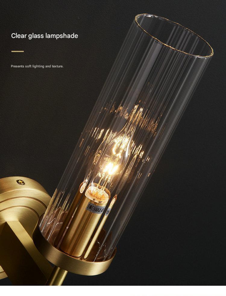 Modern Glass Shade Copper Wall Light Wall-Mounted Sconce