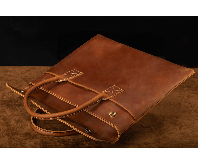 Genuine Leather Slim Briefcase Bag for Men
