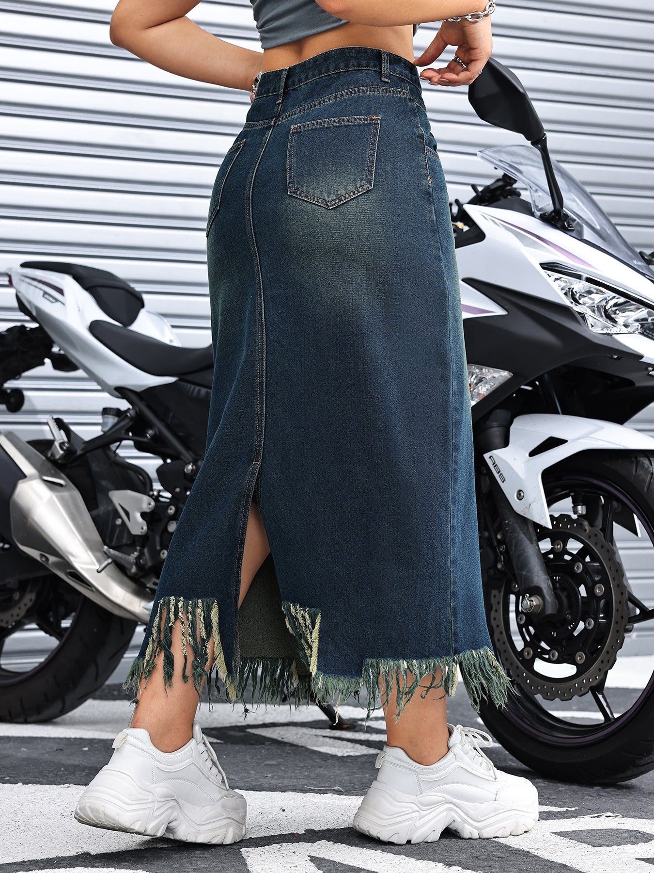 long denim maxi skirts for women