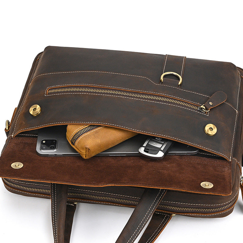 Genuine Leather Office Messenger Bag for Men