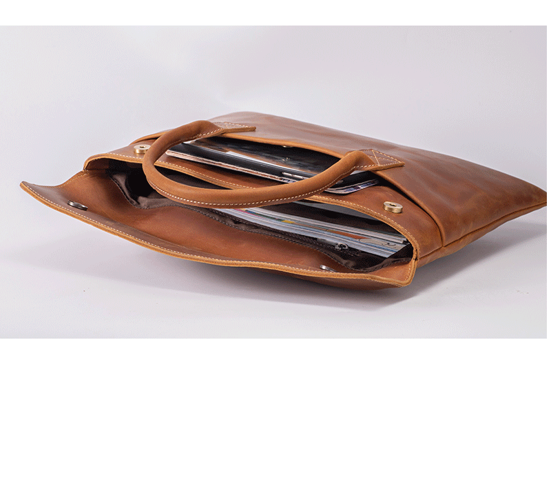 Genuine Leather Slim Briefcase Bag for Men