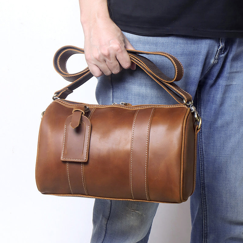 Leather Shoulder Duffel Bag Crossbody Satchel