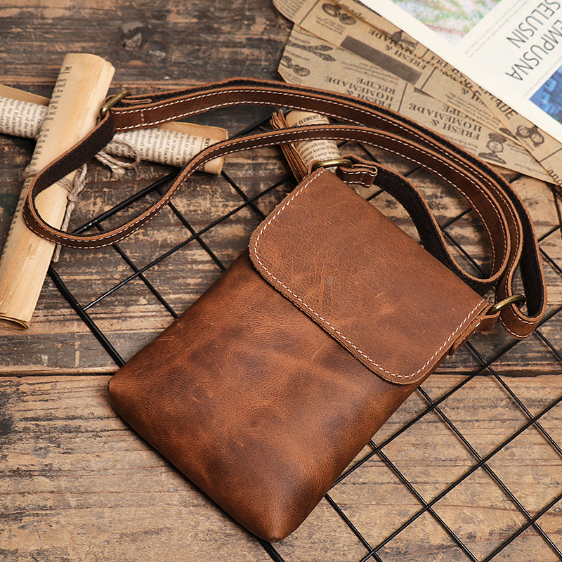 Small Leather Crossbody Phone Bag for Women
