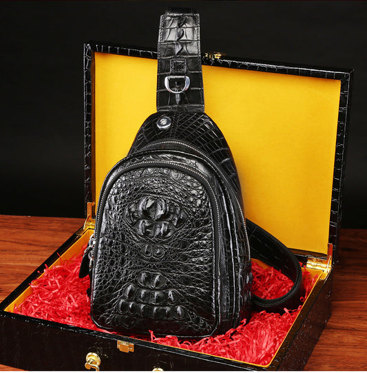 Genuine Crocodile Leather Men’s Chest Bag Crossbody Messenger