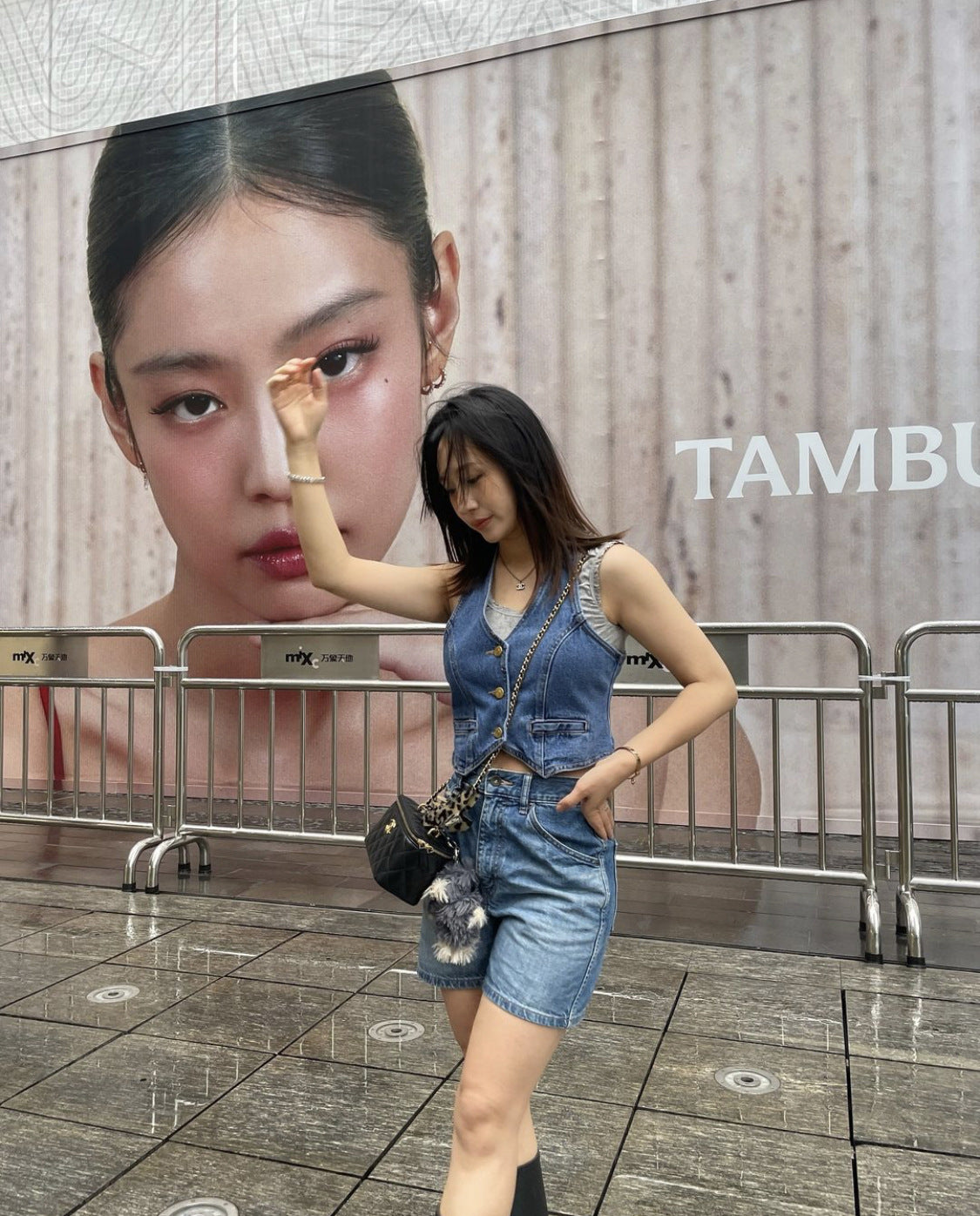 women sleeveless denim cropped vest casual