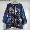 Retro Embroidered Denim Jacket for Women