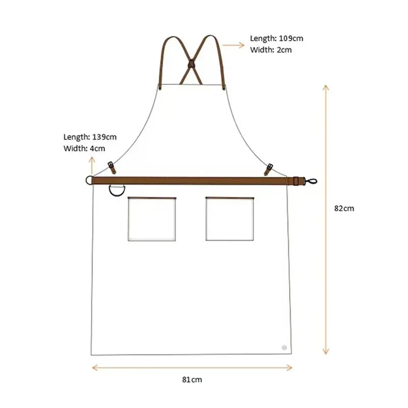 Genuine Leather Chef Apron Waterproof