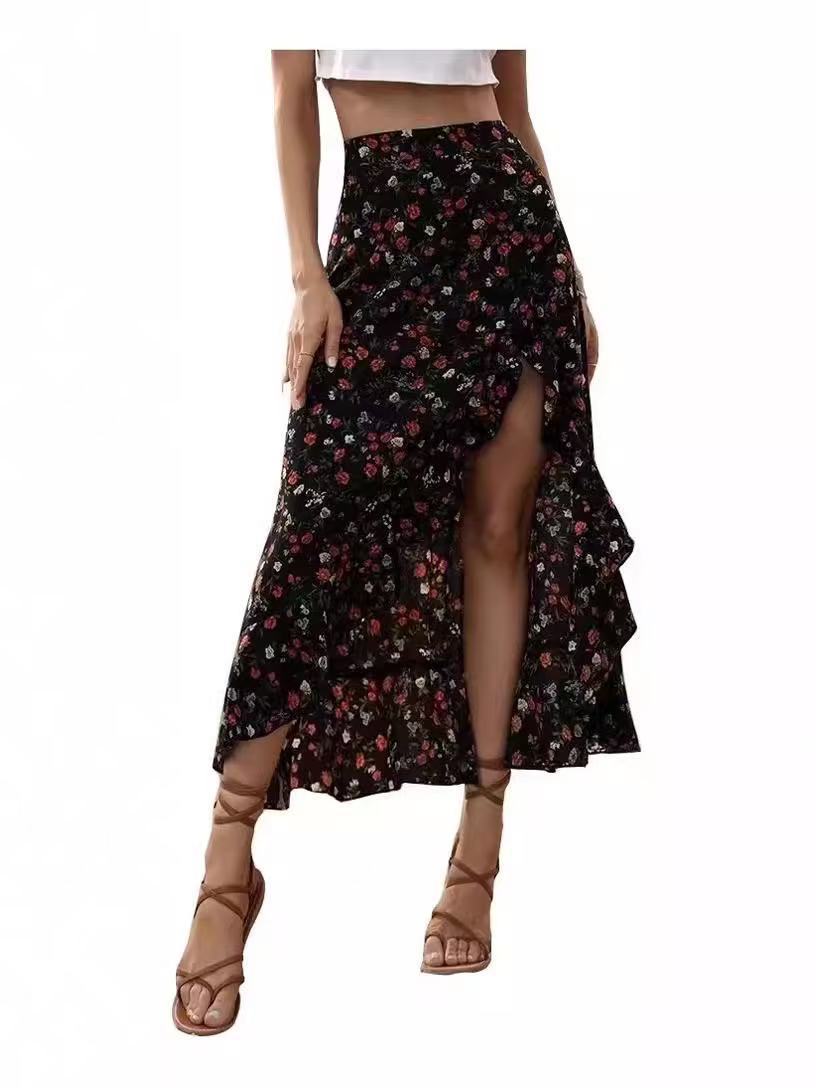 Split Thigh Maxi Skirt Beach Outfit