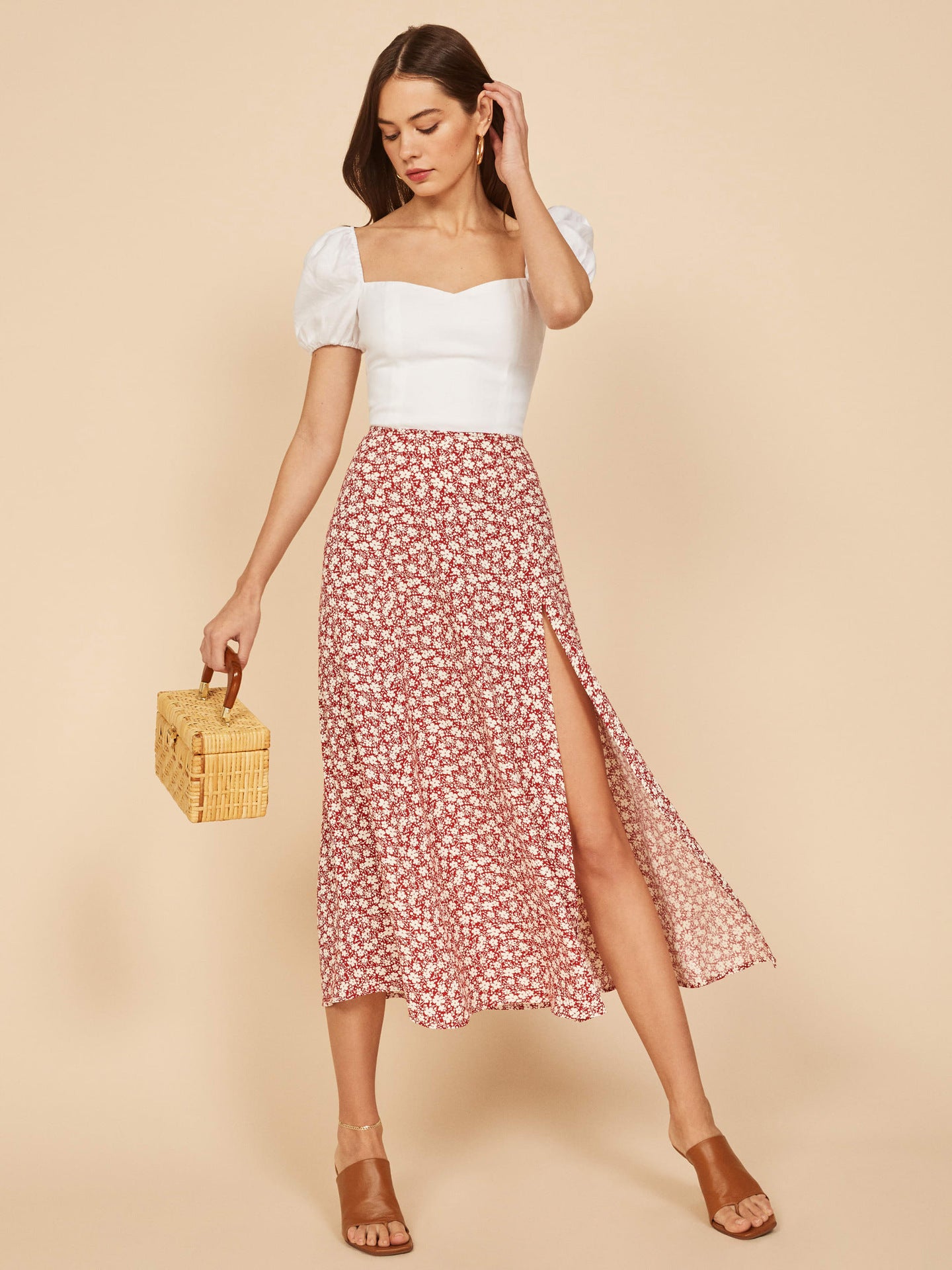 petite bohemian split leg skirt