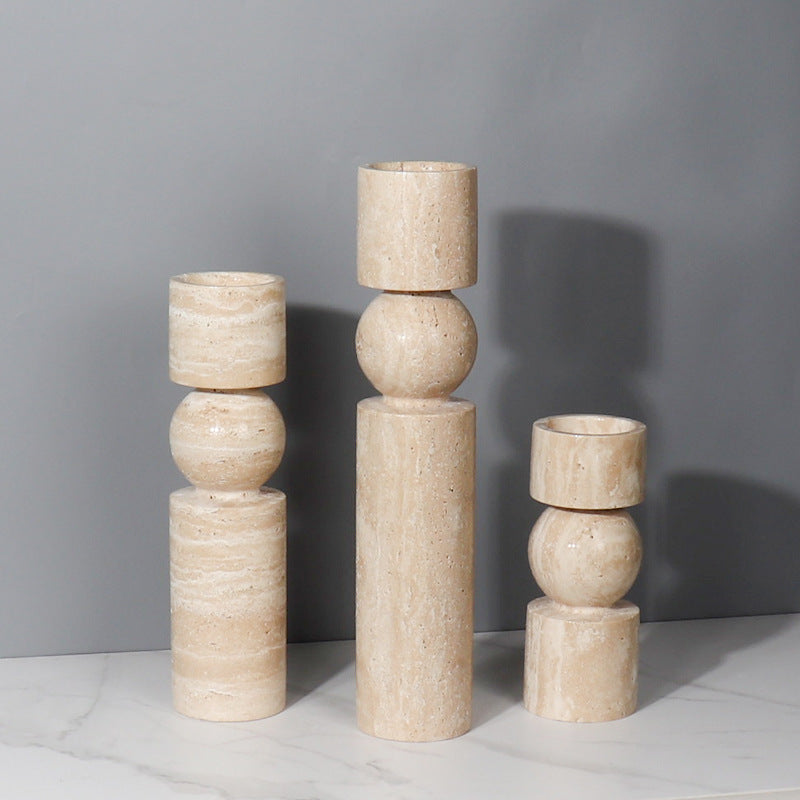 Natural Marble Candlestick Holder Stand