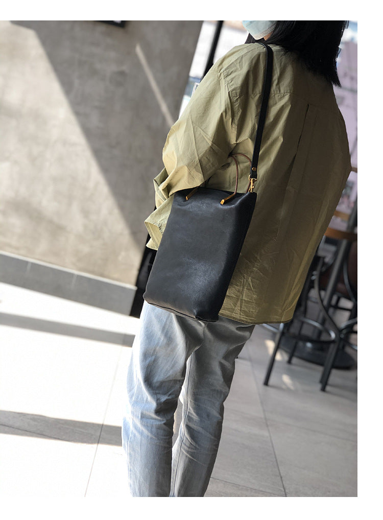 Genuine Brown Office Tote with Adjustable Strap