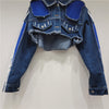 Retro Distressed Cropped Denim Jacket Women
