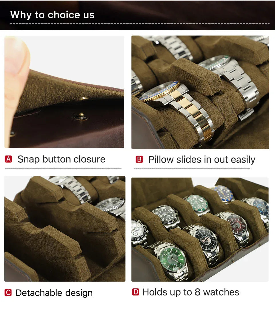 Luxury Watch Box for Men 8 Slot Case for Watch Collection