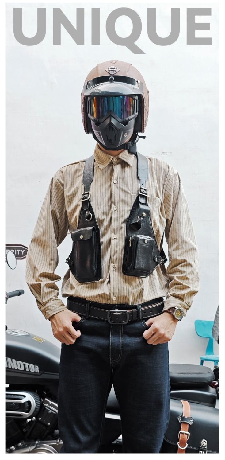 Men's Leather Shoulder Holster Bag Dual Chest Utility Design