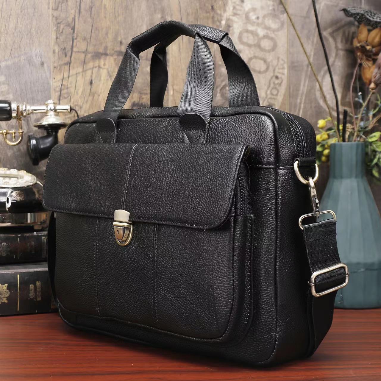 Genuine Leather Office Briefcase Bag