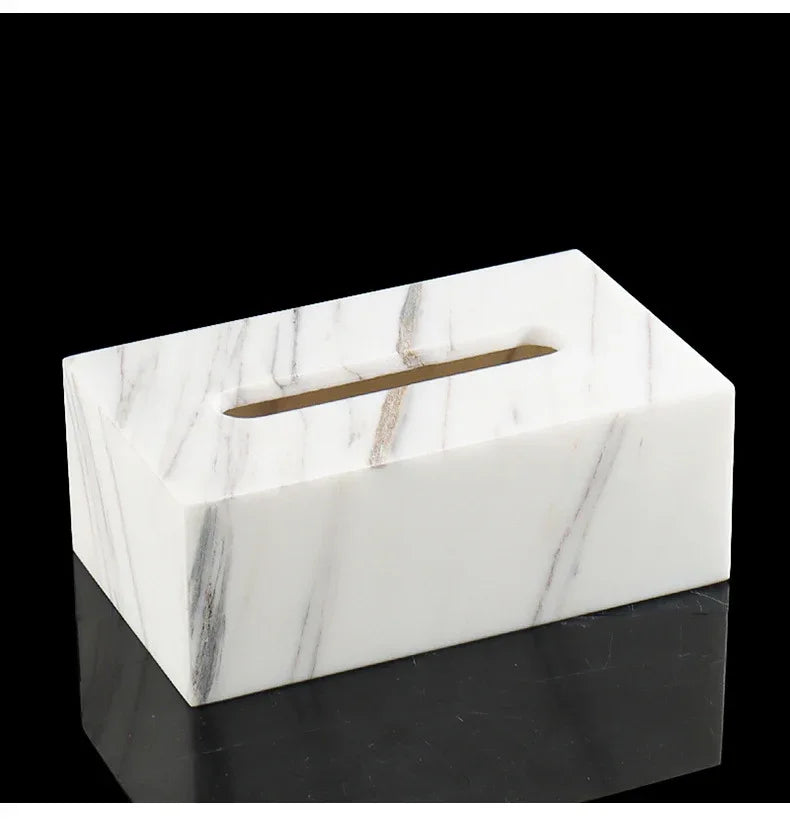 Natural Marble Rectangular Tissue Box Holder
