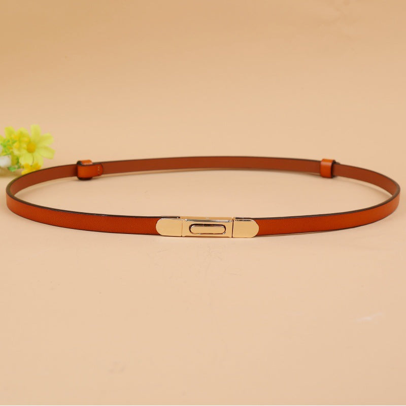 women real leather slim waist belt