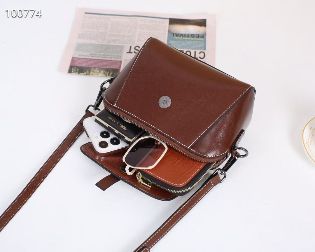 women small genuine leather crossbody bag