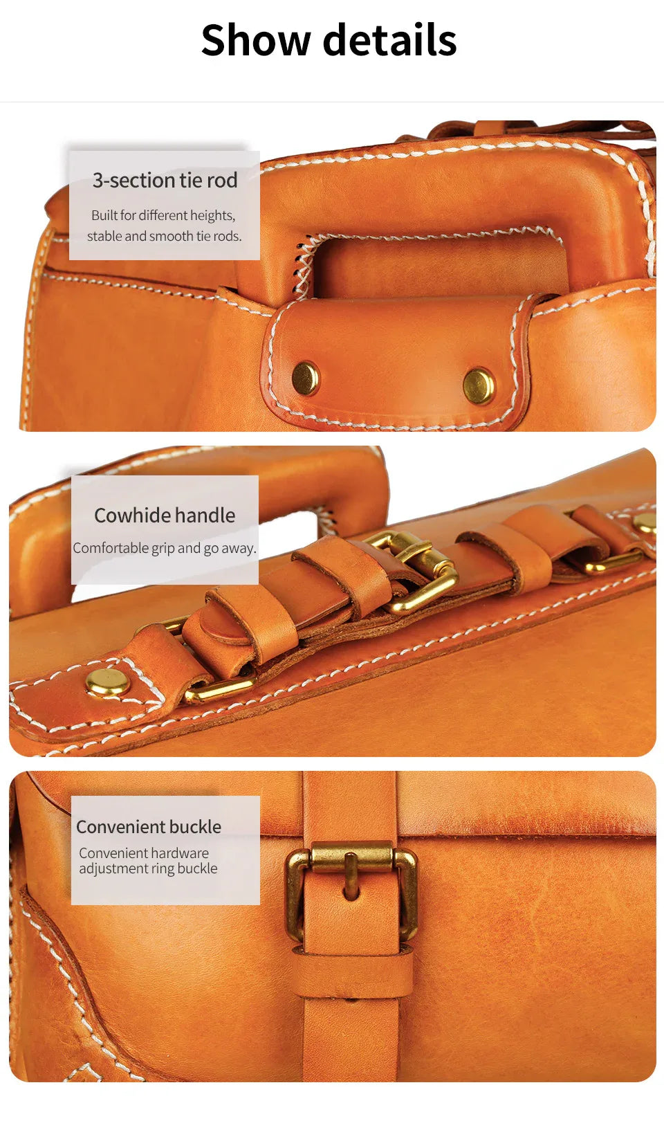 Genuine Leather Trolley Suitcase 20 Inch Cowhide Carry-On Luggage