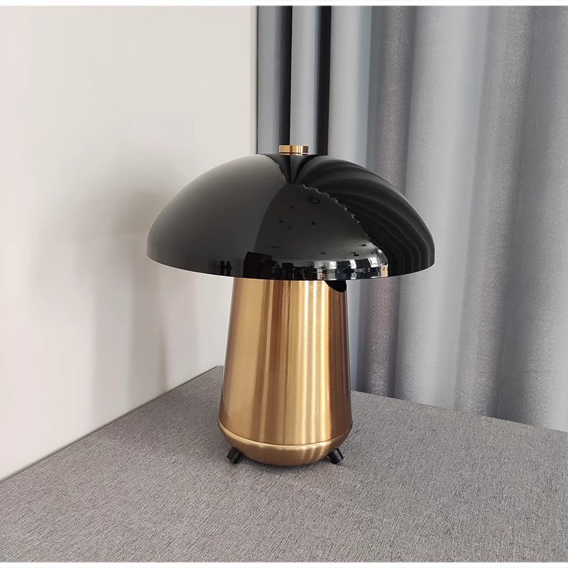 Black and Gold Modern Table Lamp Mushroom Light