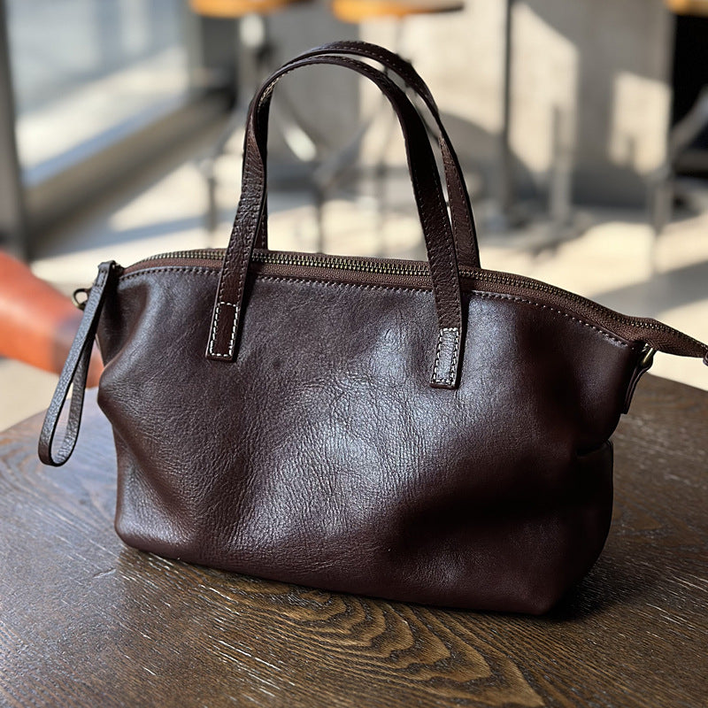 Genuine leather Dumpling messenger bag
