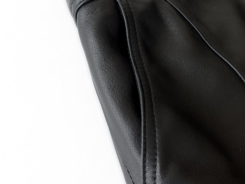 Women’s Leather High Waist Shorts Wide Leg