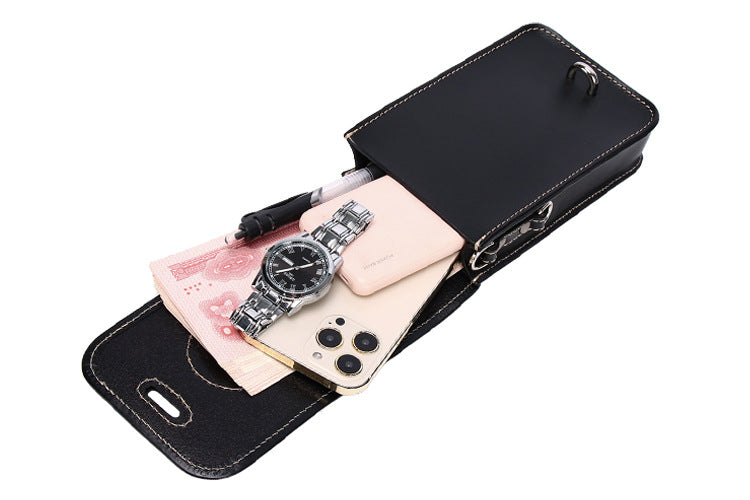 Men Leather Chest Bag with Western Bullet Chain Design