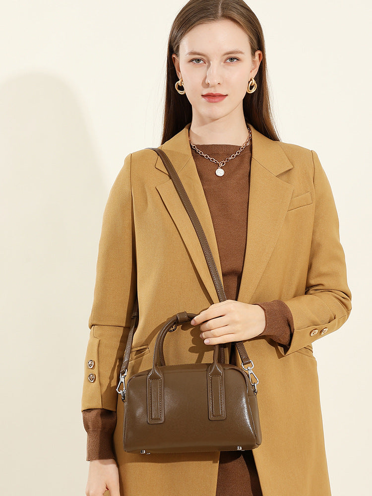Genuine Leather Shoulder Bag for Women With Top Handle