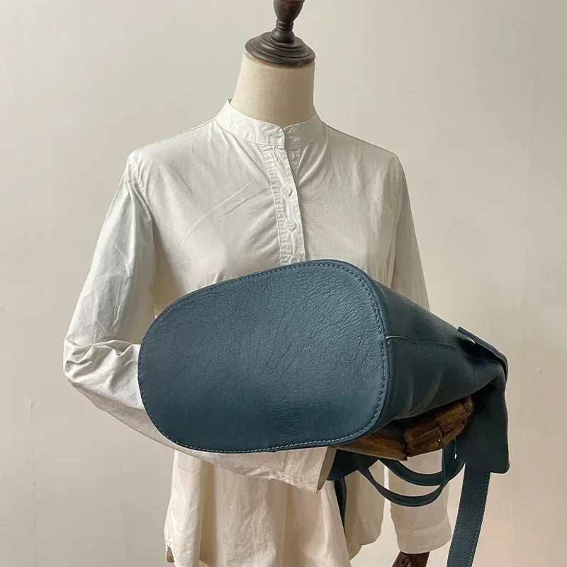 Women Genuine Leather Large Tote Shoulder Bag