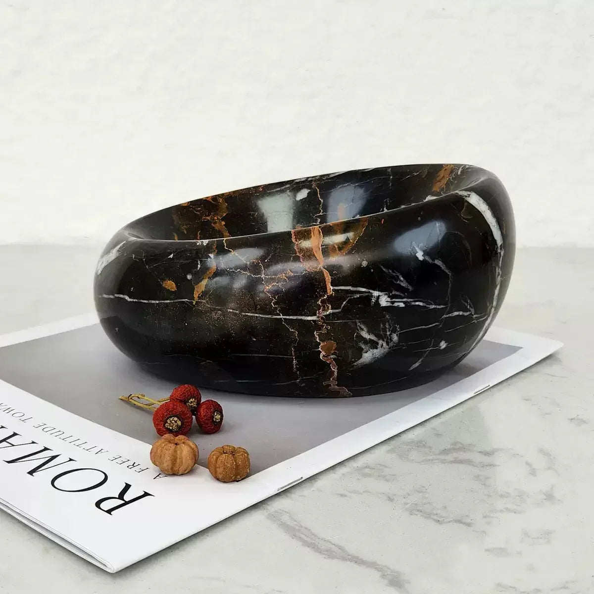 Meibao Marble Fruit Tray Bowl Decorative Marble Home Decor