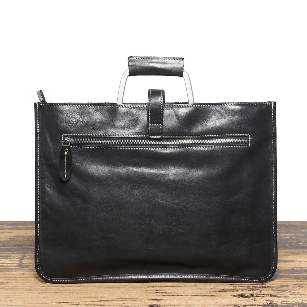 Men's Genuine Brown Leather Office Bag Briefcase