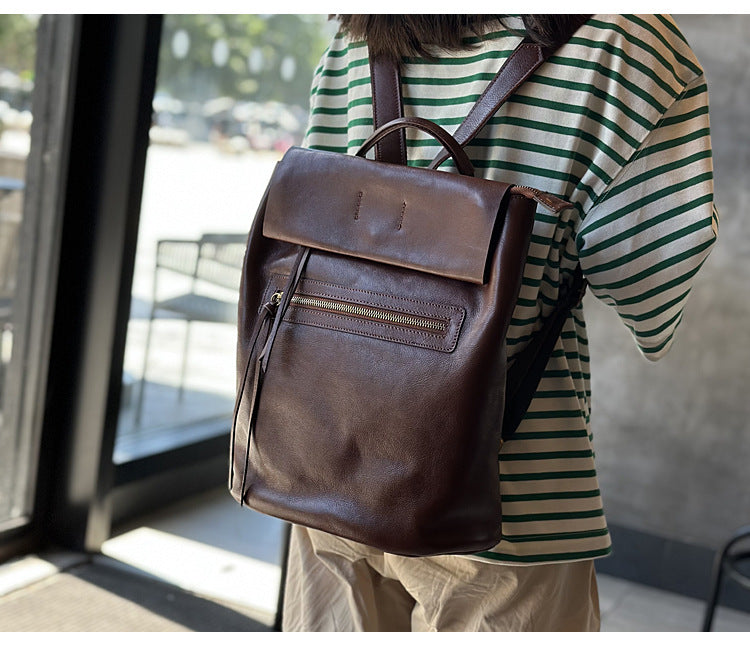 Leather Backpack Women Laptop & Office Use
