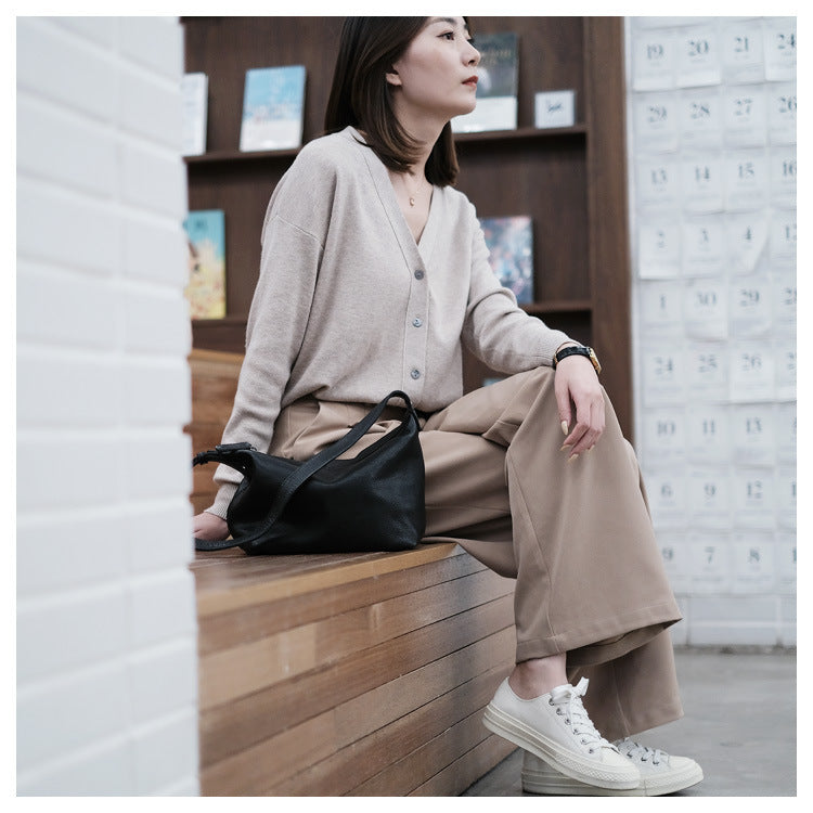 real leather handbag crossbody bag