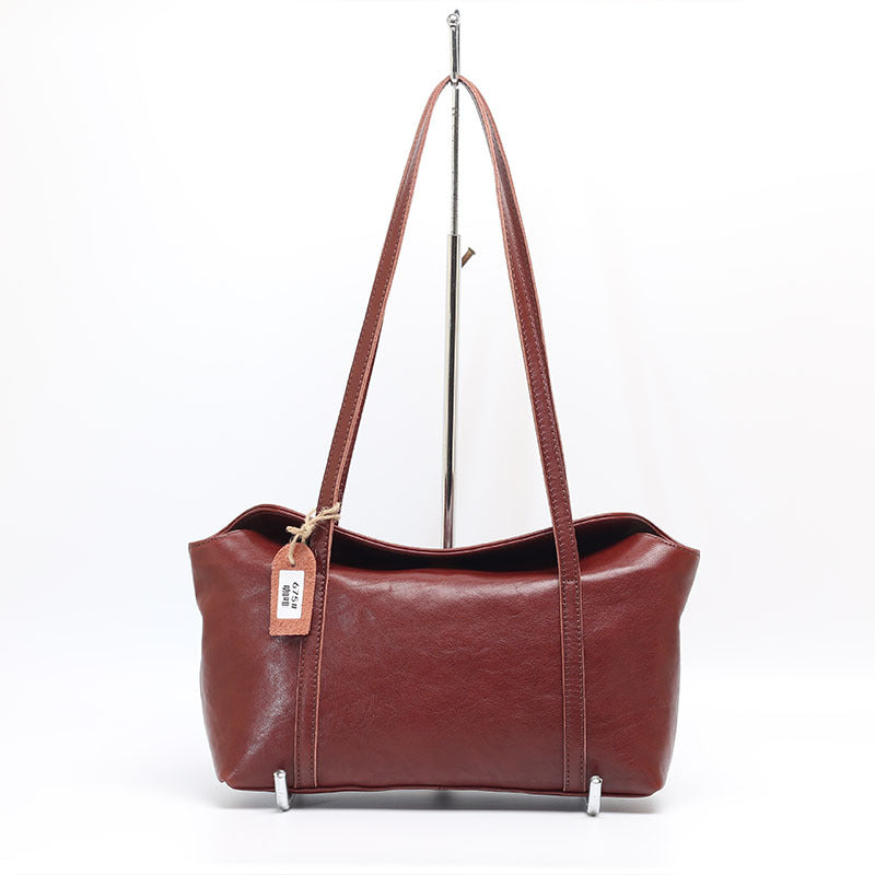 Retro Cowhide Leather Messenger Tote Purse