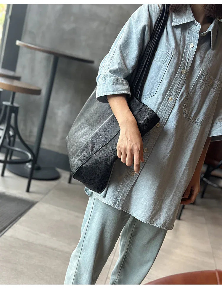 Women’s Large Genuine Leather Tote Bag Office