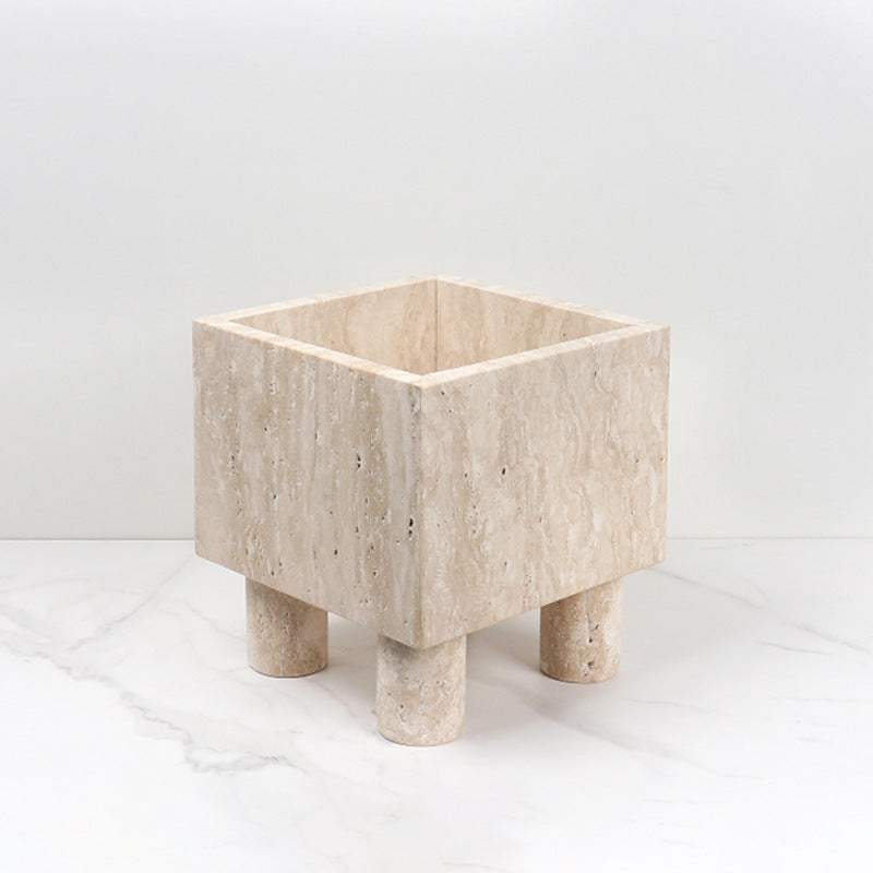 Luxury Natural Marble Flower Pot with Legs