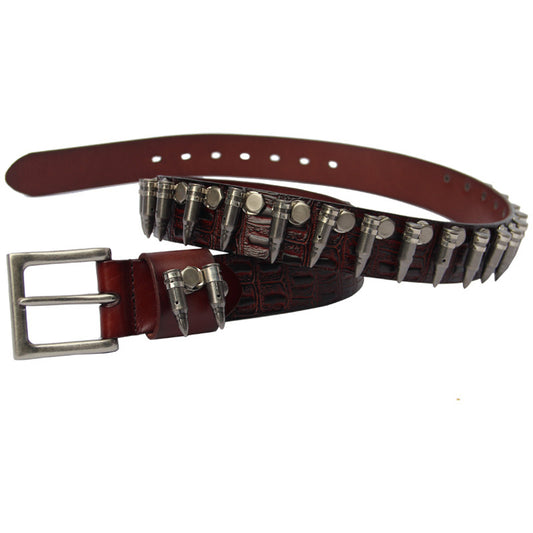 Rivet Genuine Leather Punk Belt for Men and Women