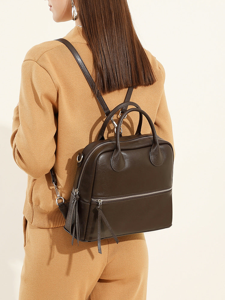 Leather Backpack Women Genuine Cowhide
