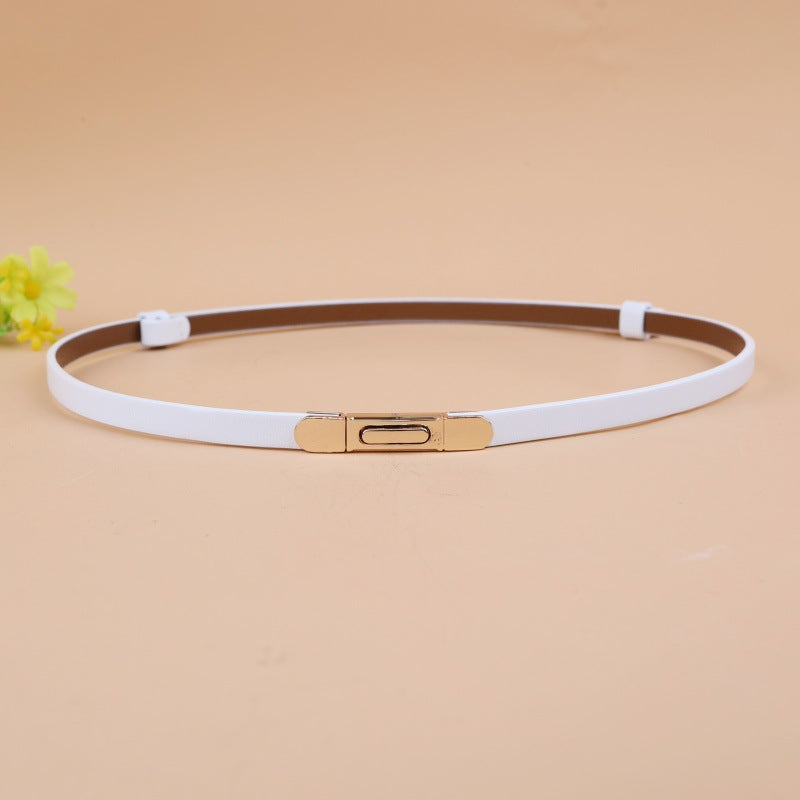 women real leather slim waist belt