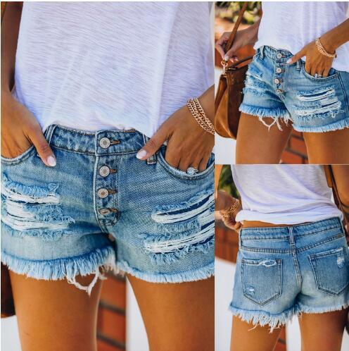 ripped denim shorts women's