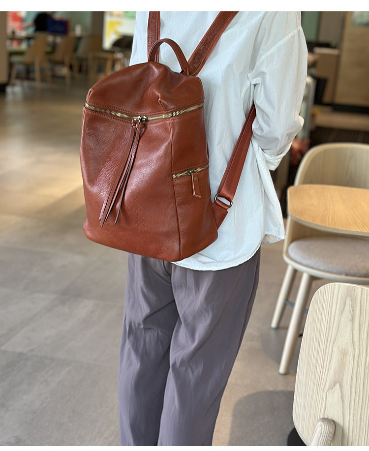 Leather Backpack for Women Laptop Bag Commuter Shoulder