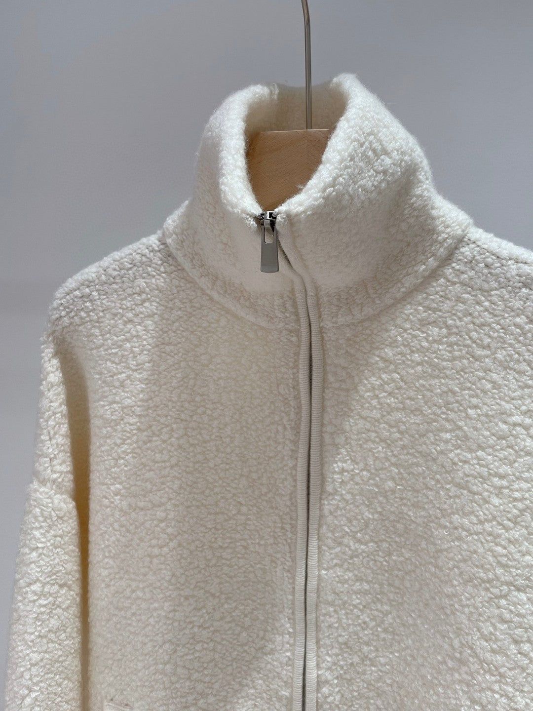 Women Stand Collar Cashmere Zip Sweater Yarn Knit