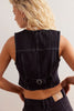 Front Four Button Women's Denim Vest