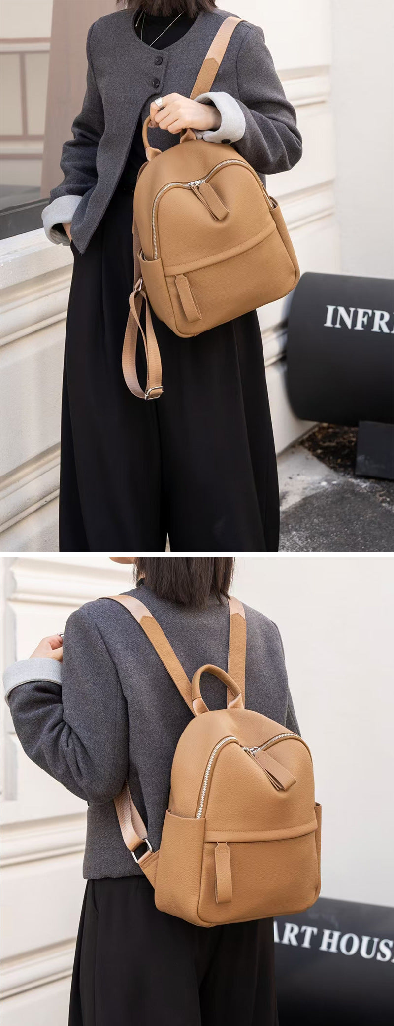 genuine leather mini rucksack womens
