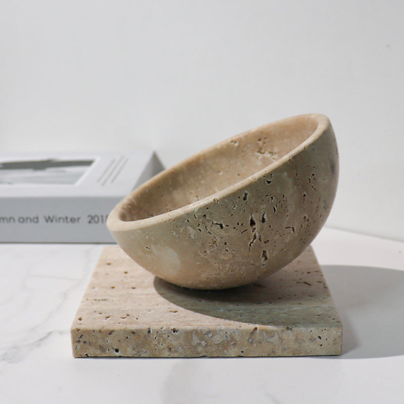 European Natural Marble Flower Pot Succulent Planter with Base