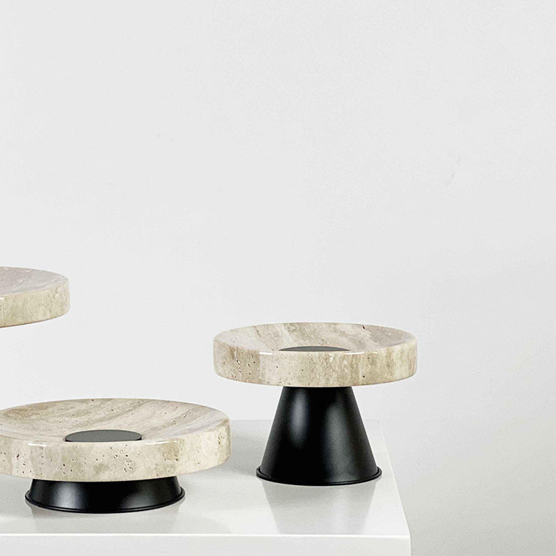 Nordic Natural Marble Rectangular Tray with Black Base