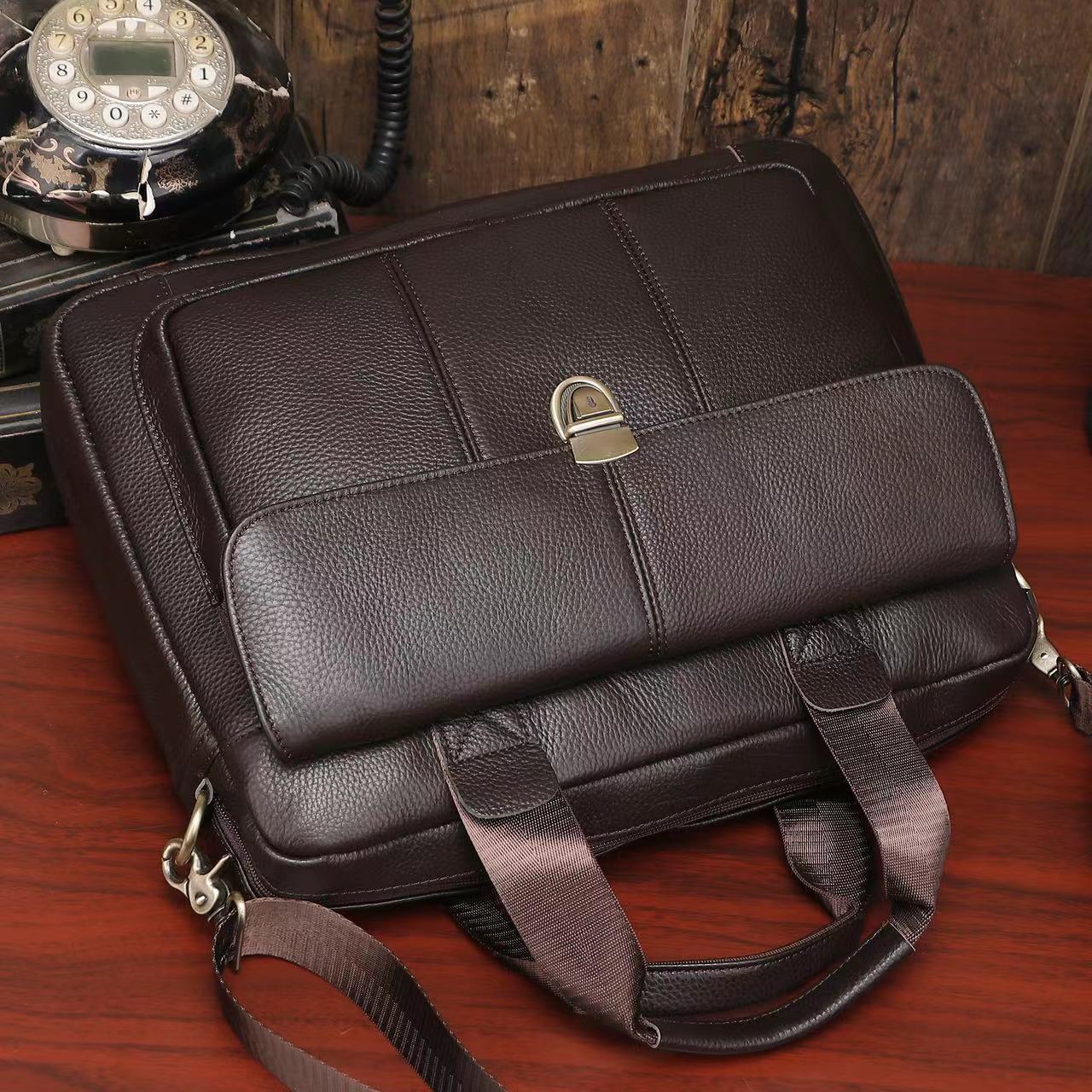 Genuine Leather Office Briefcase Bag