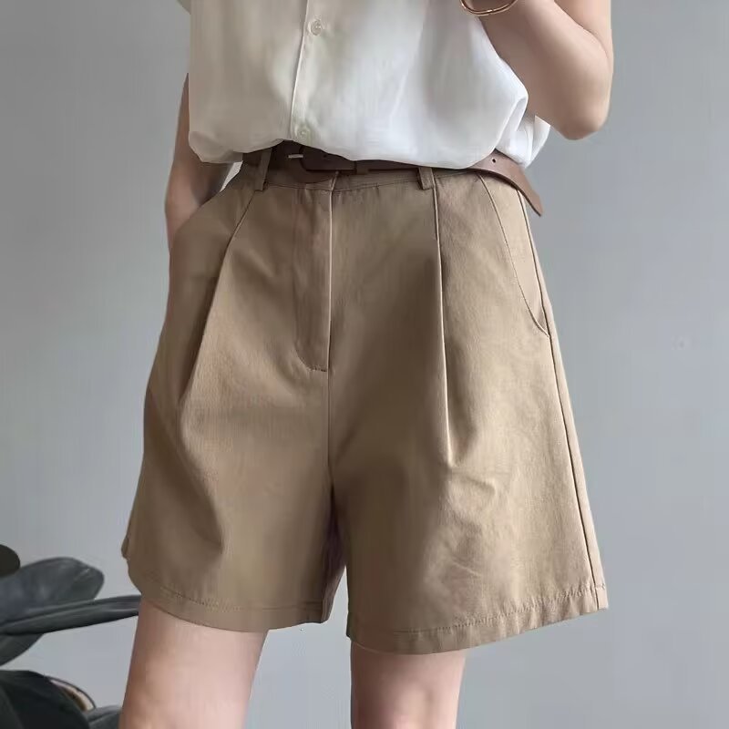 High Waist Belted Summer Shorts for Women