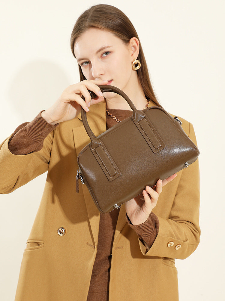 Genuine Leather Shoulder Bag for Women With Top Handle